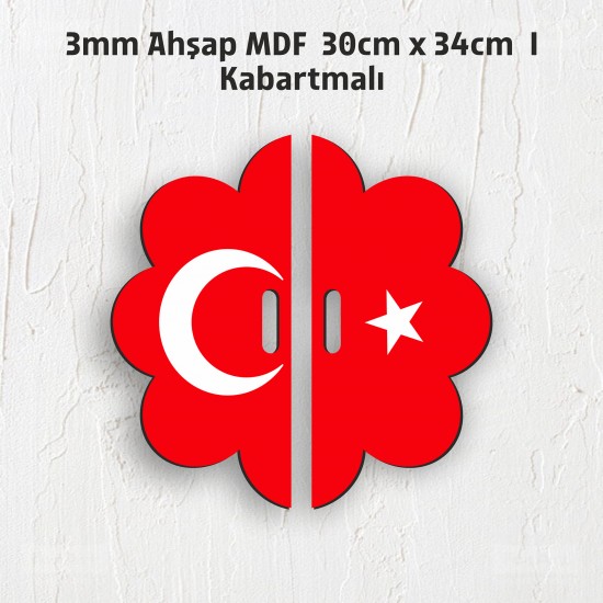 30 cm Kabartmalı Türk Bayrağı Gösteri Panosu – Model5