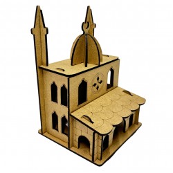 3D Ahşap Camii Boyama Sade