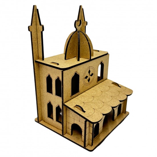 3D Ahşap Camii Boyama Gece Lambası Set 