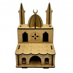 3D Ahşap Camii Boyama Sade