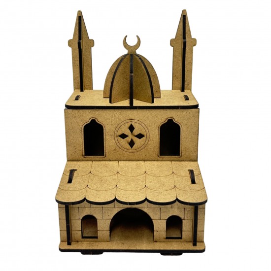 3D Ahşap Camii Boyama Gece Lambası Set 