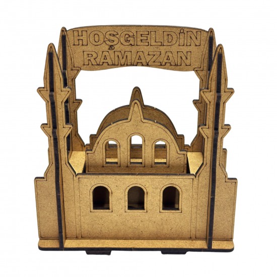 3D Ahşap Camii Hoşgeldin Ramazan Boyama Set 