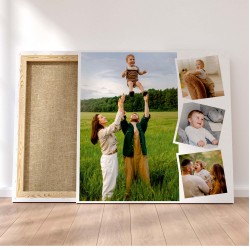 4 Fotoğraflı Capraz Desen Kanvas Tablo Kare