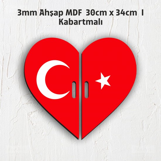 30 cm Kabartmalı Türk Bayrağı Gösteri Panosu – Model6