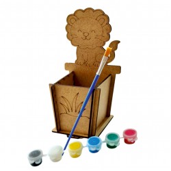 Ahşap Boyama Seti Aslan Kalemlik
