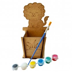 Ahşap Boyama Seti Aslan Kalemlik