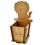 Ahşap Boyama Aslan Kalemlik