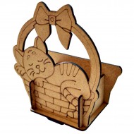 Ahşap Boyama Sade Kedi Sepet Ahşap Boyama Sade Kedi Sepet