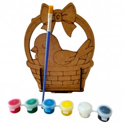 Ahşap Boyama Seti Kuş Sepet