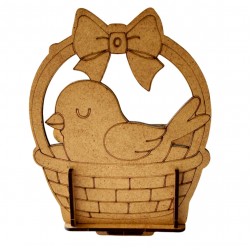 Ahşap Boyama Sade Kuş Sepet