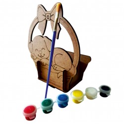 Ahşap Boyama Set Köpek Sepet