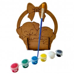 Ahşap Boyama Set Köpek Sepet