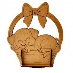 Ahşap Boyama Sade Köpek Sepet