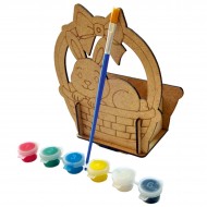 Ahşap Boyama Set Tavşan Sepet Ahşap Boyama Set Tavşan Sepet