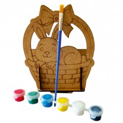 Ahşap Boyama Set Tavşan Sepet