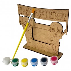 Ahşap Boyama Seti 23 Nisan  Çerçeve Model NS6