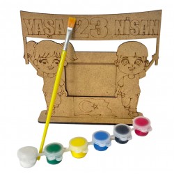 Ahşap Boyama Seti 23 Nisan  Çerçeve Model NS6