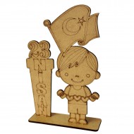 Ahşap Boyama Seti 23 Nisan Bayrak Kalp  Model3 NS7