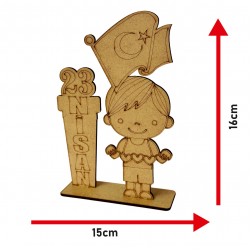 Ahşap Boyama Seti 23 Nisan Bayrak Kalp  Model3 NS7