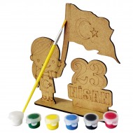 Ahşap Boyama Seti 23 Nisan Figür Model NS1 Ahşap Boyama Seti 23 Nisan Figür Model NS1