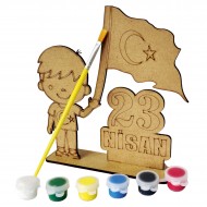 Ahşap Boyama Seti 23 Nisan Figür Model NS2 Ahşap Boyama Seti 23 Nisan Figür Model NS2