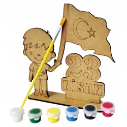 Ahşap Boyama Seti 23 Nisan Figür  Model NS2