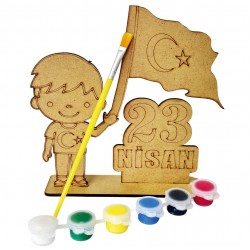 Ahşap Boyama Seti 23 Nisan Figür  Model NS2