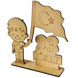 Ahşap Boyama Seti 23 Nisan Figür  Model3 NS2