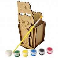 Ahşap Boyama Seti 23 Nisan Kalemlik Model NS11