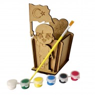 Ahşap Boyama Seti 23 Nisan Kalemlik Model NS12