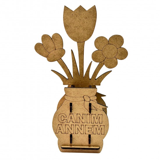 Ahşap Boyama Seti Anneler Günü Saksı 3D Model2