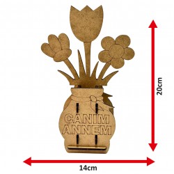 Ahşap Boyama  Anneler Günü Saksı Boyasız 3D Model2