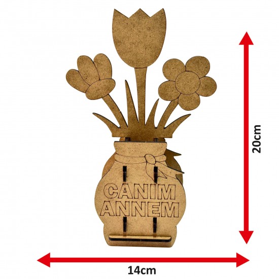 Ahşap Boyama Seti Anneler Günü Saksı 3D Model2