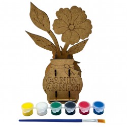 Ahşap Boyama Seti Anneler Günü Saksı 3D Model3