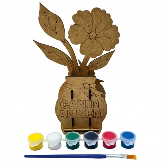 Ahşap Boyama Seti Anneler Günü Saksı 3D Model3