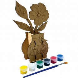 Ahşap Boyama Seti Anneler Günü Saksı 3D Model3