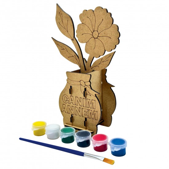 Ahşap Boyama Seti Anneler Günü Saksı 3D Model3