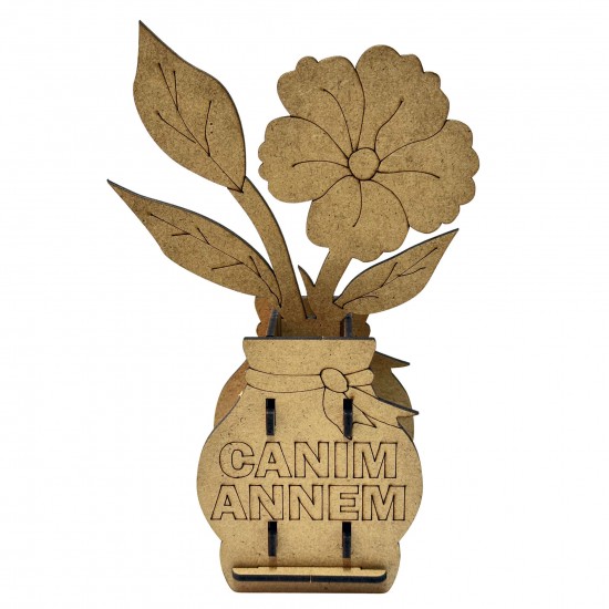 Ahşap Boyama  Anneler Günü Saksı Boyasız 3D Model3