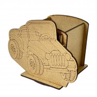 Ahşap Boyama Seti Araba Sade Kalemlik Ahşap Boyama Seti Araba Sade Kalemlik