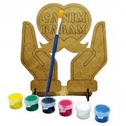 Ahşap Boyama Seti Avuç İçi Canım Babam