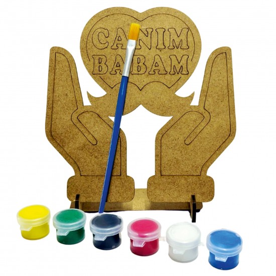 Ahşap Boyama Seti Avuç İçi Canım Babam Ahşap Boyama Seti Avuç İçi Canım Babam