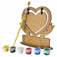 Ahşap Boyama Seti Avuç İçi Kalp Anneler Günü Özel Model 5