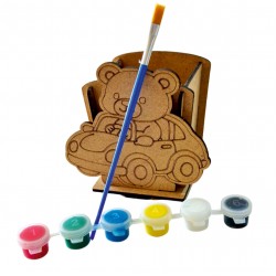 Ahşap Boyama Seti Ayıcık Kalemlik