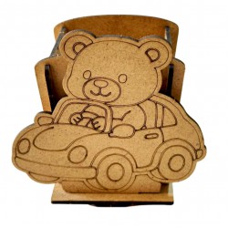 Ahşap Boyama Sade Ayıcık Kalemlik