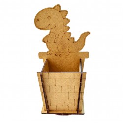 Ahşap Boyama Sade Dinazor Kalemlik