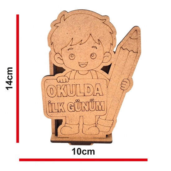Ahşap Boyama Seti Kalemlik Okulda İlk GünümMDL2