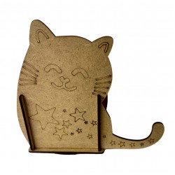 Ahşap Boyama Seti Kedi Sade Kalemlik