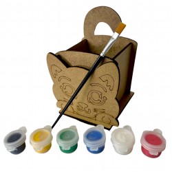 Ahşap Boyama Seti Kedi-2 Kalemlik