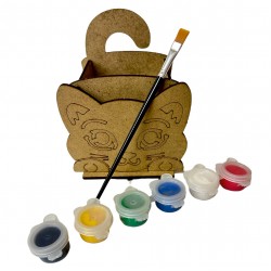 Ahşap Boyama Seti Kedi-2 Kalemlik