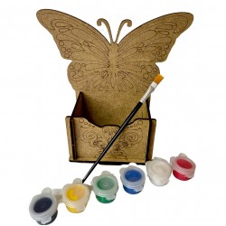 Ahşap Boyama Seti Kelebek Kalemlik